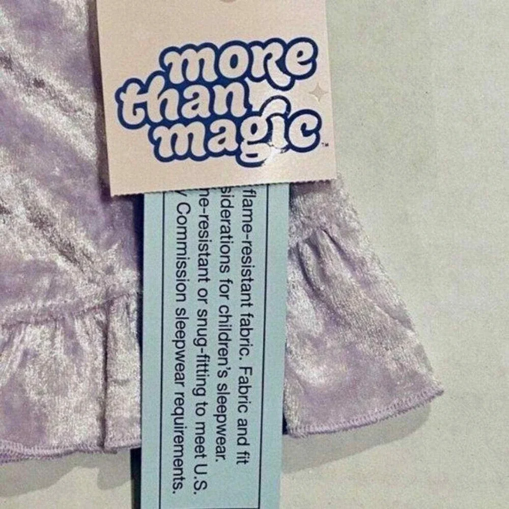 More Than Magic Shorts Girls L Lavender Crushed Velvet Ruffle Lounge PJ NWT